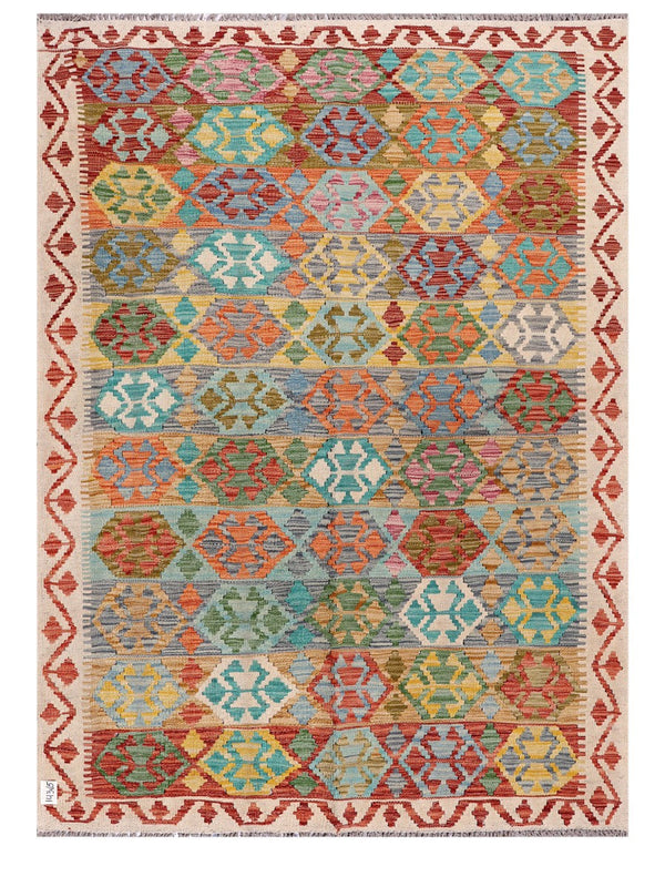 Maimana Afghanistan Kilim Rug - 197 x146 cm