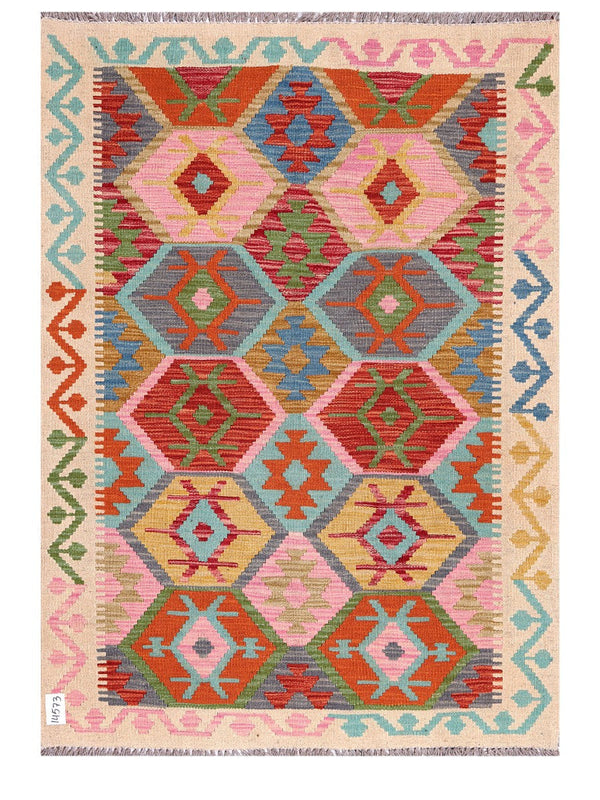 Maimana Afghanistan Kilim Rug - 147 x106 cm