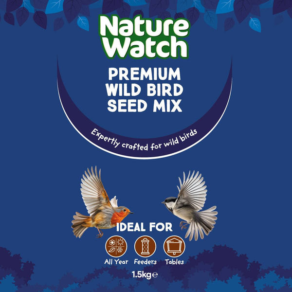 Premium Wild Bird Seed Mix By Nature Watch - 1.5kg