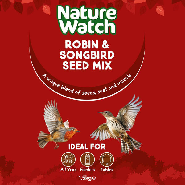 Robin Songbird Wild Bird Seed Mix By Nature Watch - 1.5kg