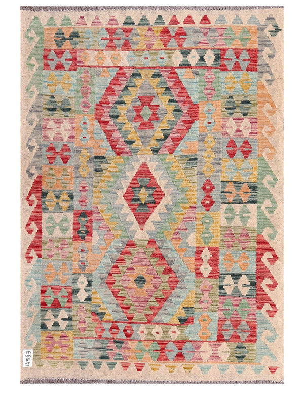 Maimana Afghanistan Kilim Rug - 138 x100 cm