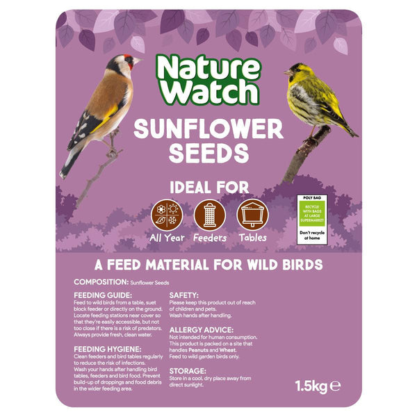Sunflower Seeds Wild Bird Feed By Nature Watch - 1.5kg