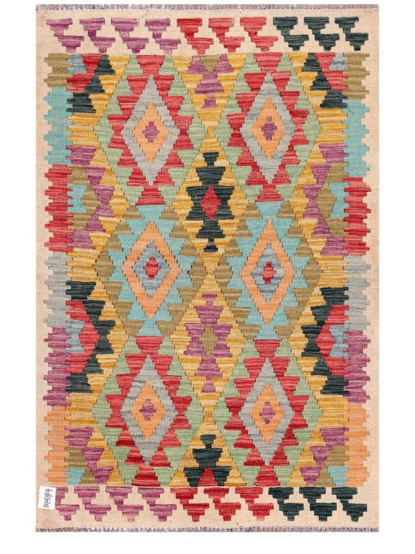 Maimana Afghanistan Kilim Rug - 147 x99 cm