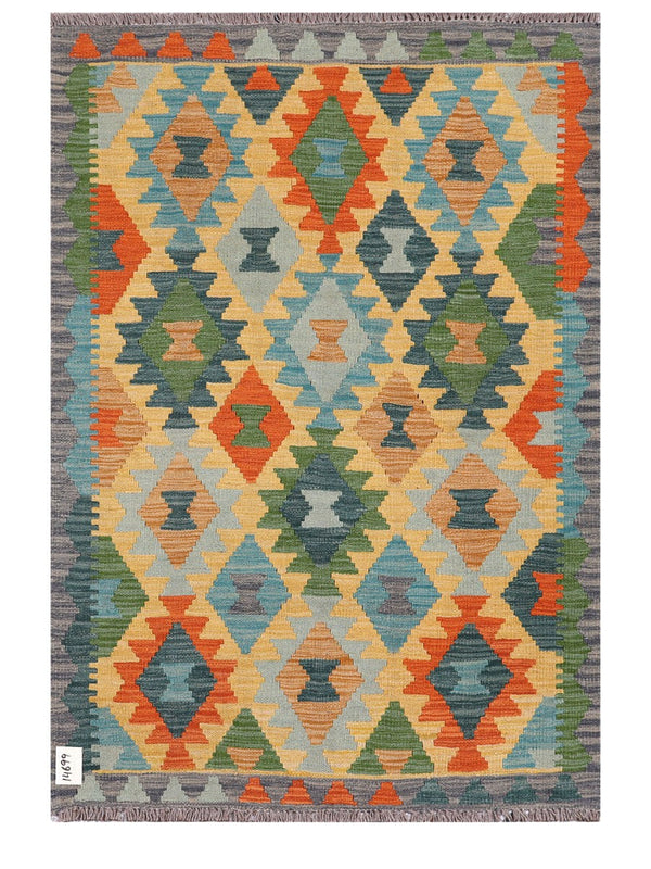 Maimana Afghanistan Kilim Rug - 147 x100 cm