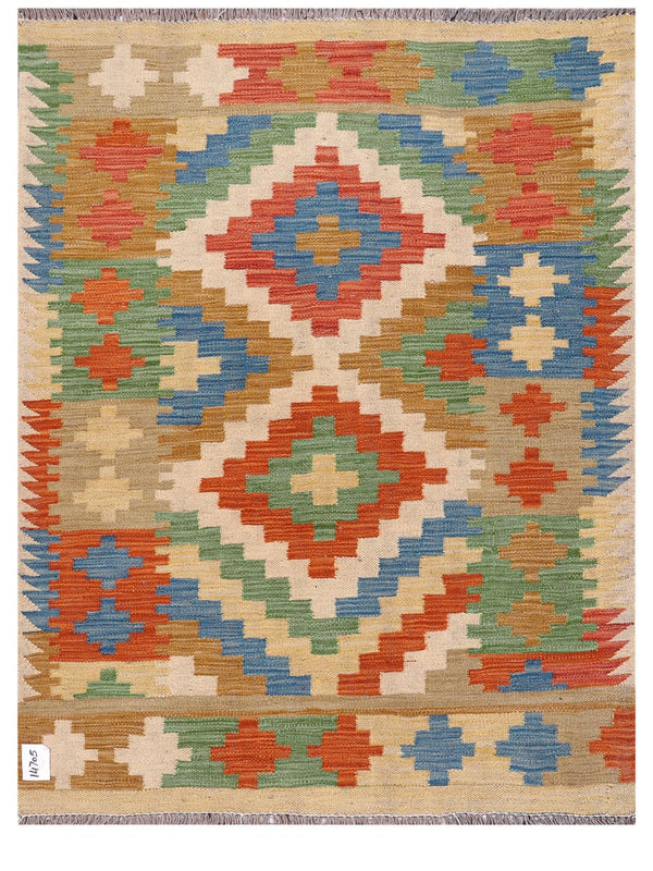 Maimana Afghanistan Kilim Rug - 135 x106 cm