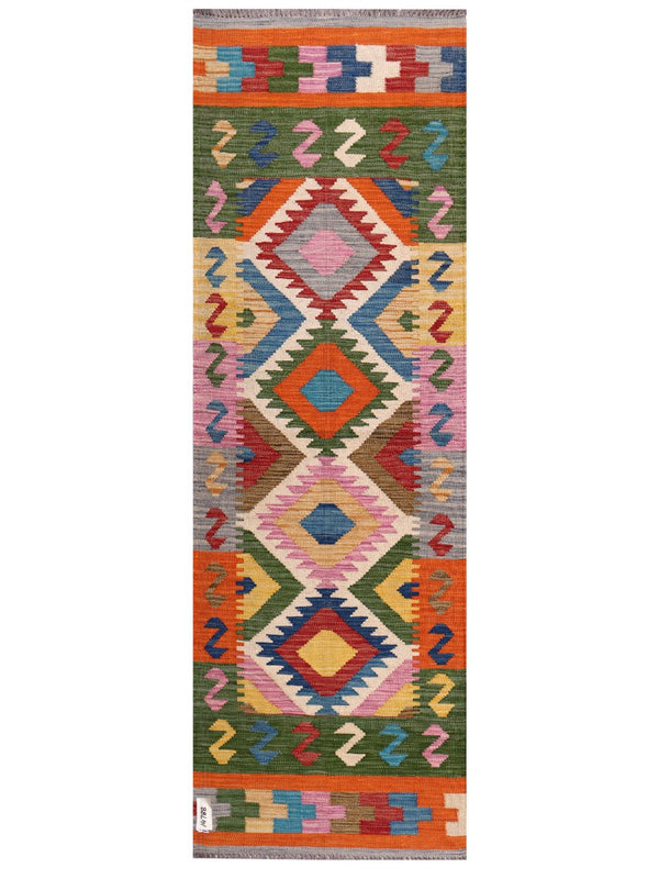 Maimana Afghanistan Kilim Rug - 197 x65 cm