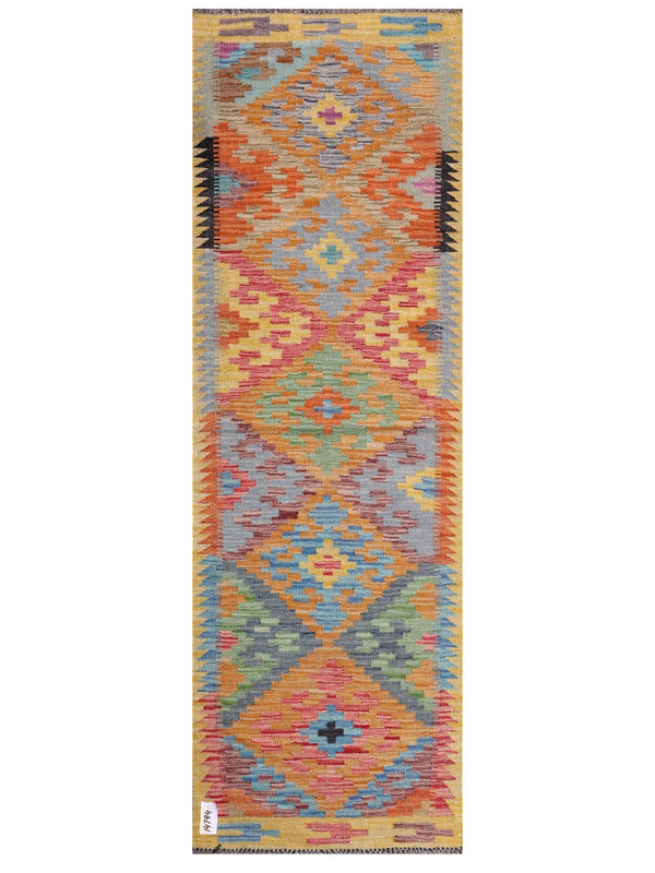 Maimana Afghanistan Kilim Rug - 195 x64 cm