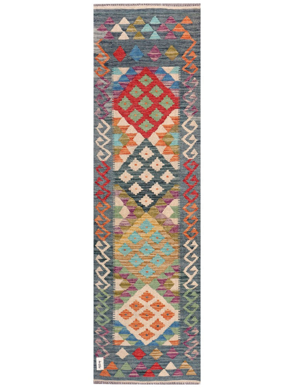 Maimana Afghanistan Kilim Rug - 205 x59 cm