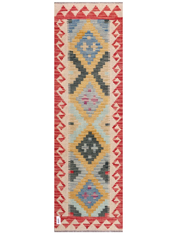 Maimana Afghanistan Kilim Rug - 202 x62 cm