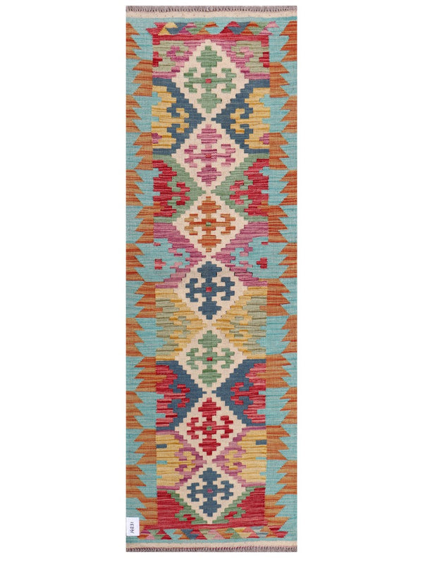 Maimana Afghanistan Kilim Rug - 202 x65 cm