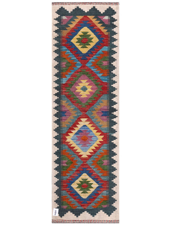 Maimana Afghanistan Kilim Rug - 198 x62 cm
