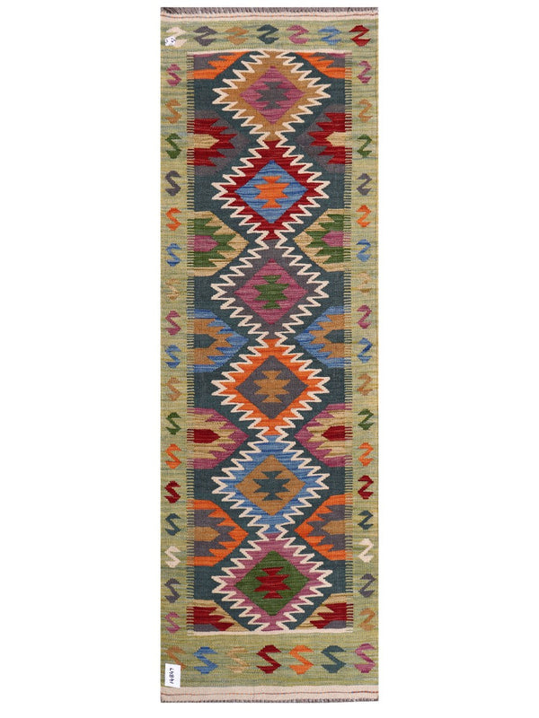 Maimana Afghanistan Kilim Rug - 202 x65 cm
