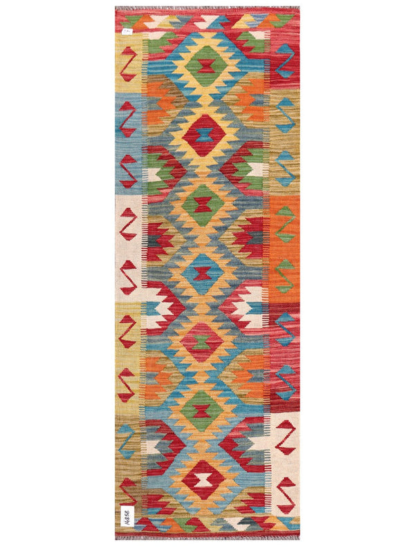 Maimana Afghanistan Kilim Rug - 187 x67 cm
