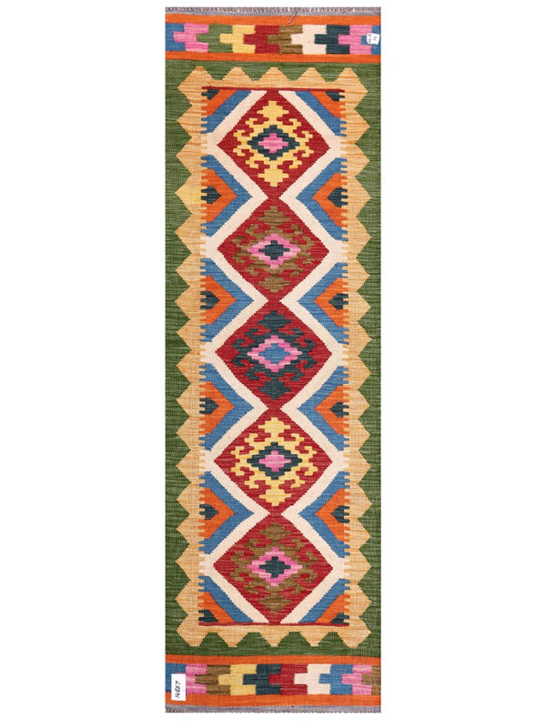 Maimana Afghanistan Kilim Rug - 201 x63 cm