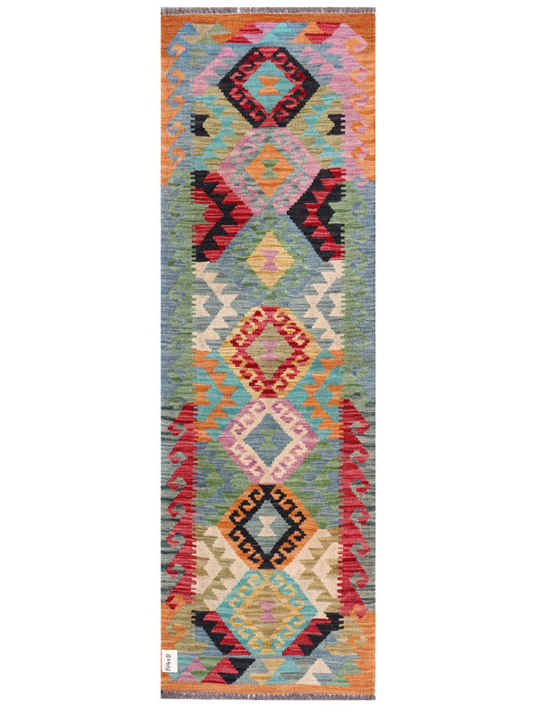 Maimana Afghanistan Kilim Rug - 198 x63 cm