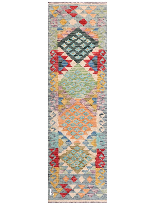Maimana Afghanistan Kilim Rug - 203 x61 cm
