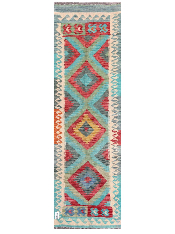 Maimana Afghanistan Kilim Rug - 203 x62 cm