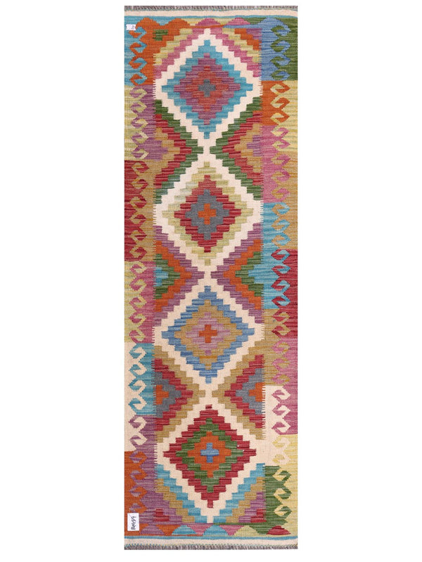Maimana Afghanistan Kilim Rug - 202 x66 cm