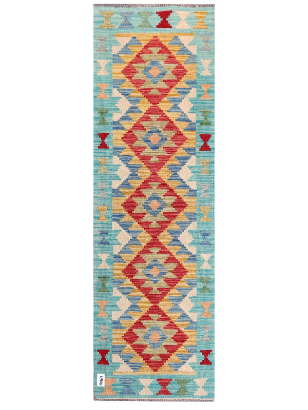 Maimana Afghanistan Kilim Rug - 202 x63 cm