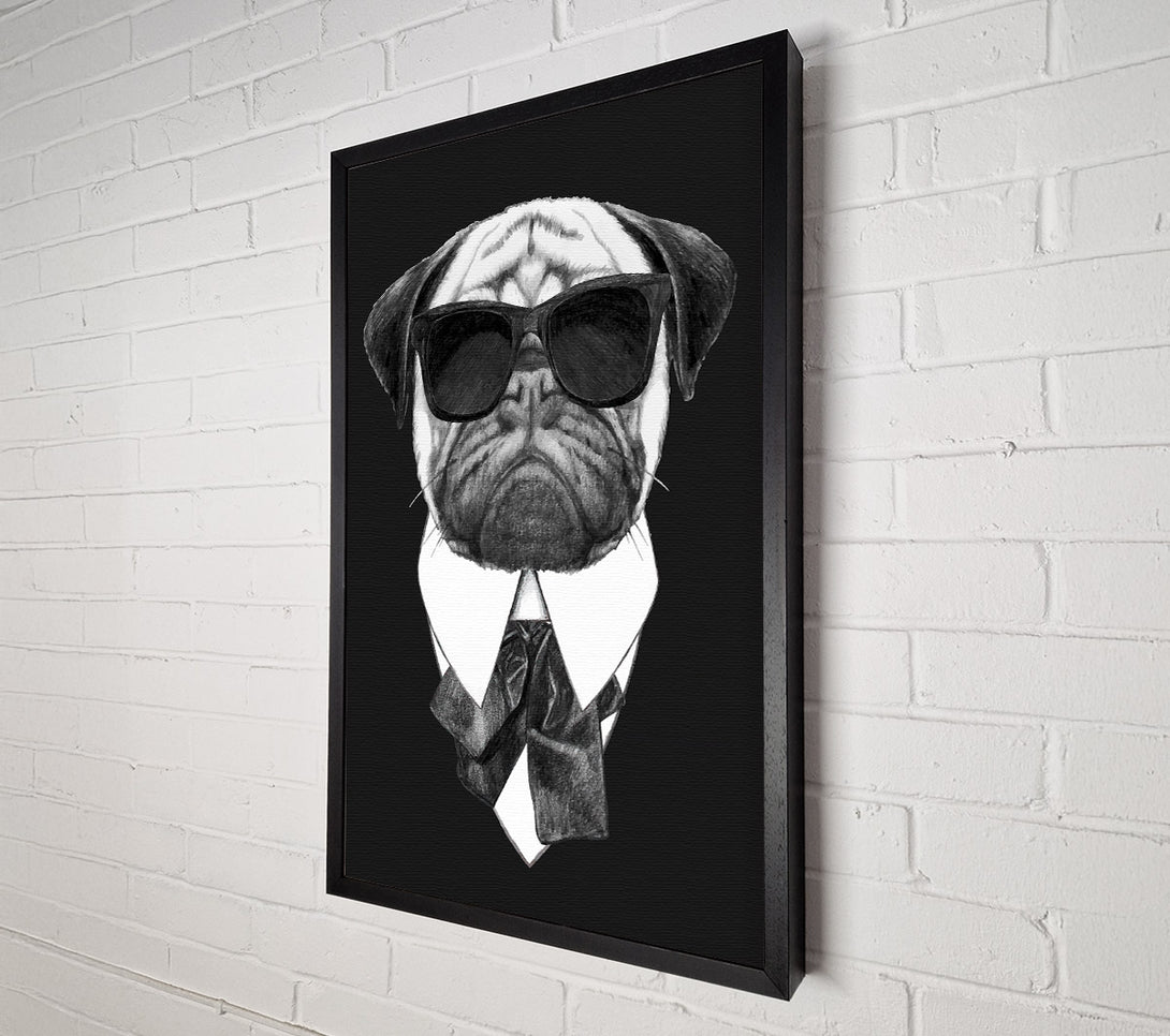  A Canvas Print of Mafia Pug Dog Canvas Wall Art