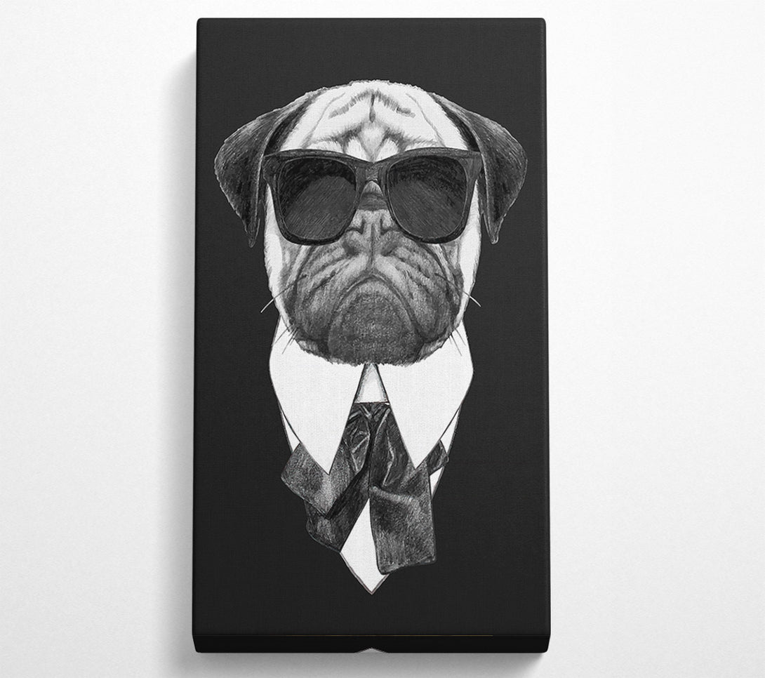  A Canvas Print of Mafia Pug Dog Canvas Wall Art
