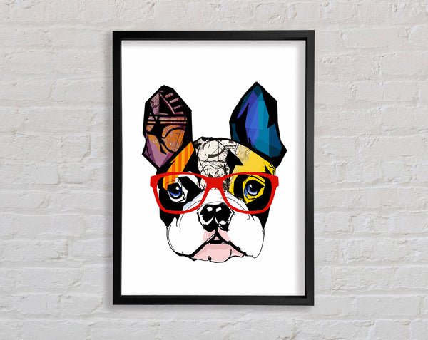 Popart French Bulldog Pooch Framed Print