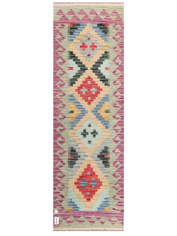 Maimana Afghanistan Kilim Rug - 202 x64 cm