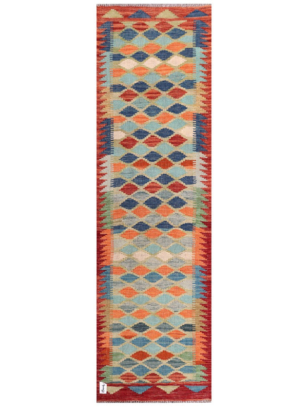 Maimana Afghanistan Kilim Rug - 213 x63 cm