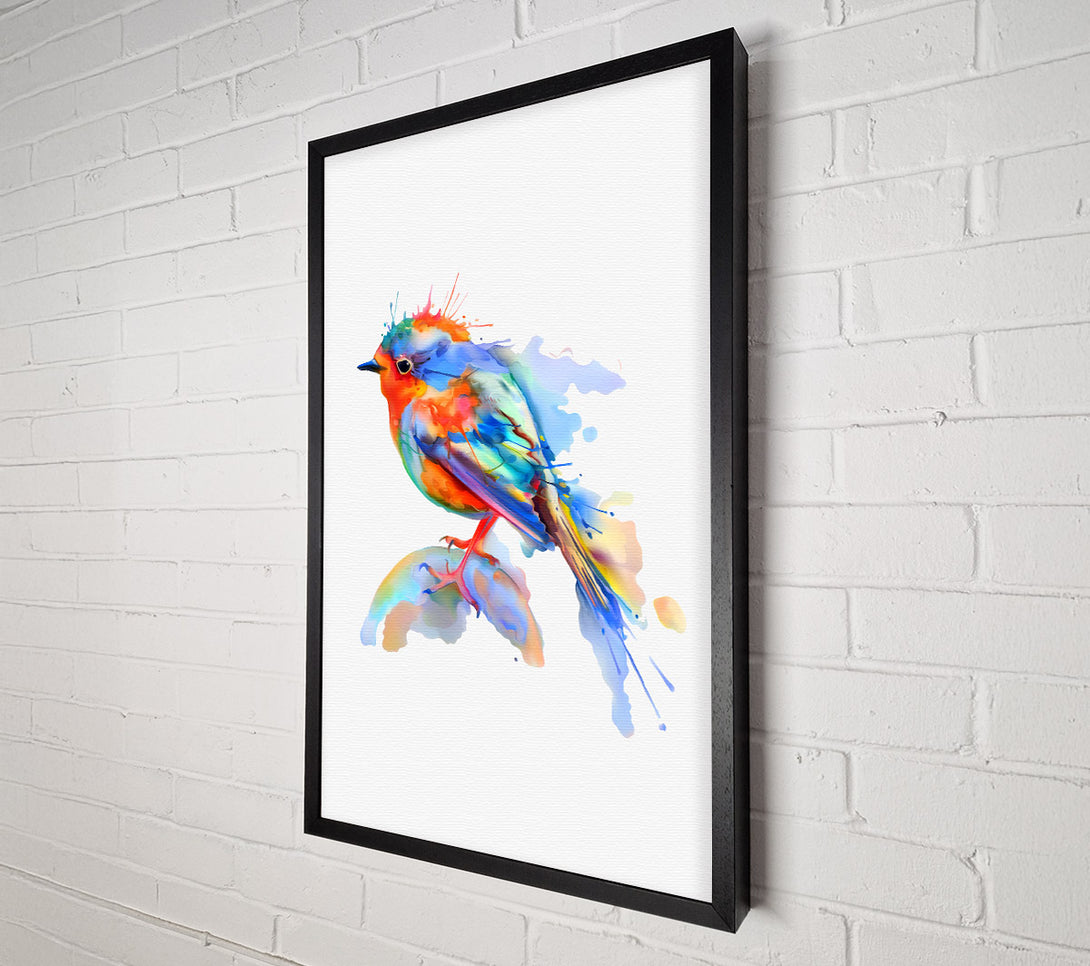  A Canvas Print of Colourful Robin Canvas Print
