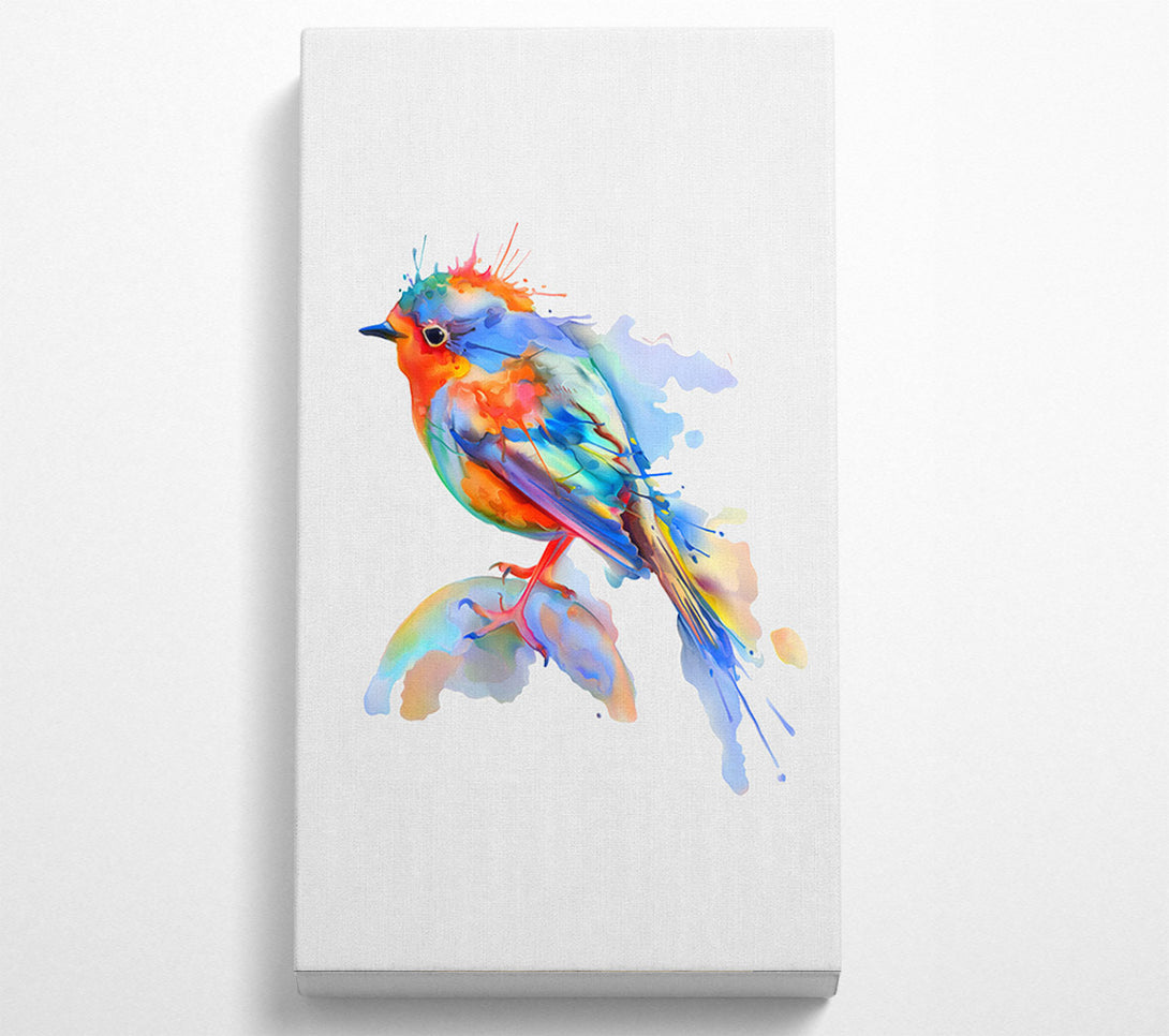  A Canvas Print of Colourful Robin Canvas Print