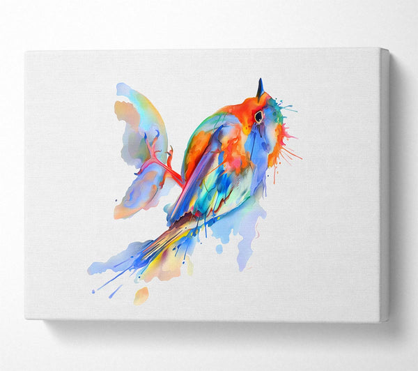  A Canvas Print of Colourful Robin Canvas Print