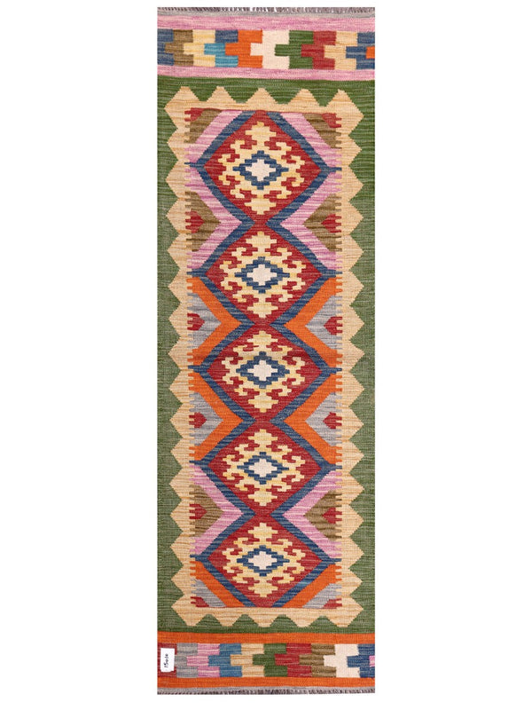 Maimana Afghanistan Kilim Rug - 199 x65 cm