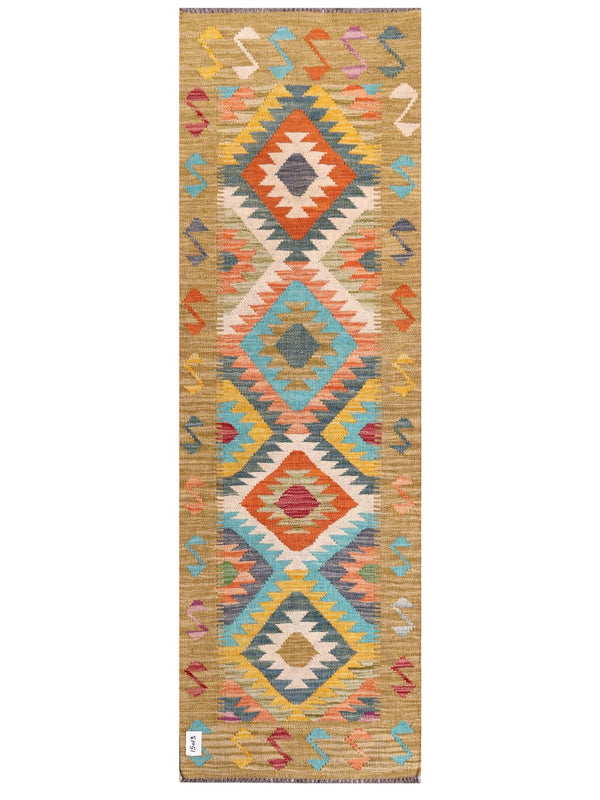 Maimana Afghanistan Kilim Rug - 203 x65 cm