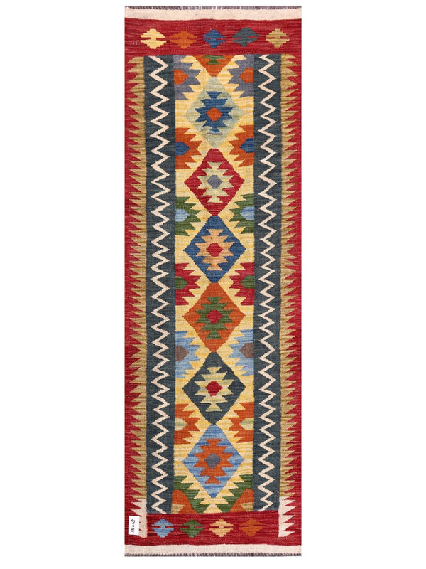 Maimana Afghanistan Kilim Rug - 203 x67 cm
