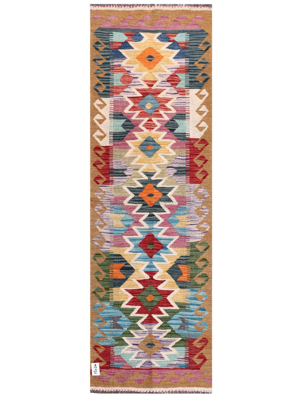 Maimana Afghanistan Kilim Rug - 203 x65 cm