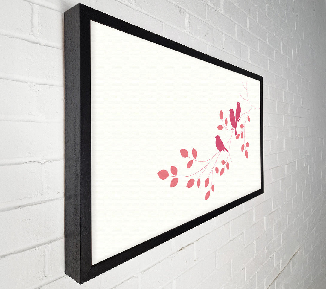  A Canvas Print of Pink Bird Leaves Canvas Art