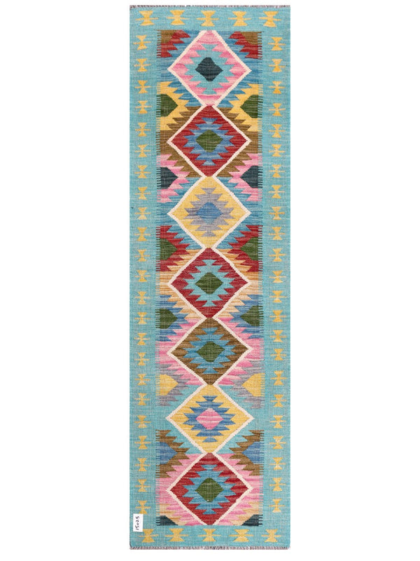 Maimana Afghanistan Kilim Rug - 201 x61 cm