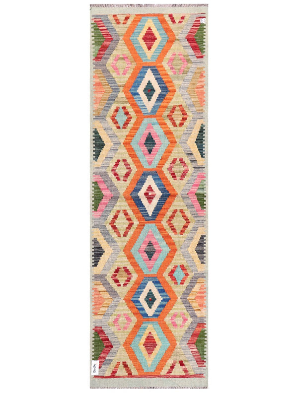 Maimana Afghanistan Kilim Rug - 199 x63 cm