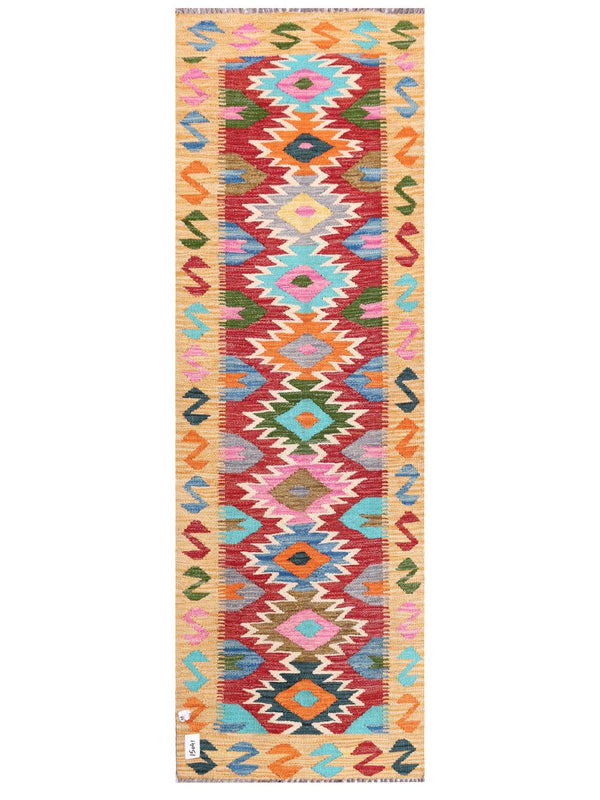 Maimana Afghanistan Kilim Rug - 199 x66 cm