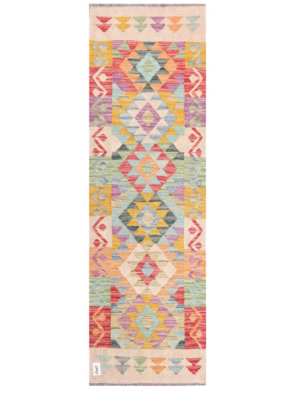 Maimana Afghanistan Kilim Rug - 194 x61 cm