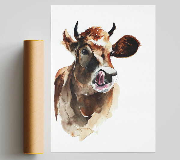 Cow Licking Good Print