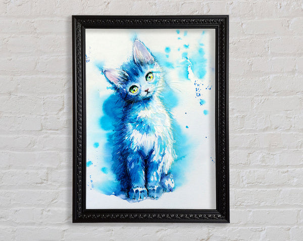 Blaue Katze hört zu