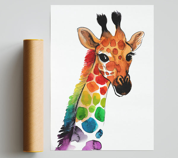 Rainbow Giraffe Print