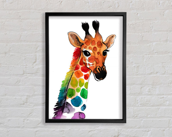 Rainbow Giraffe Framed Print