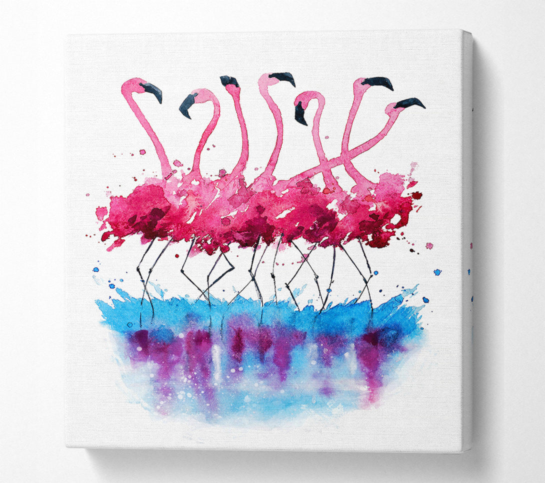  A Canvas Print of Flamingo Reflections Canvas Art