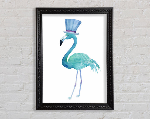 Flamingo Top Hat Framed Print