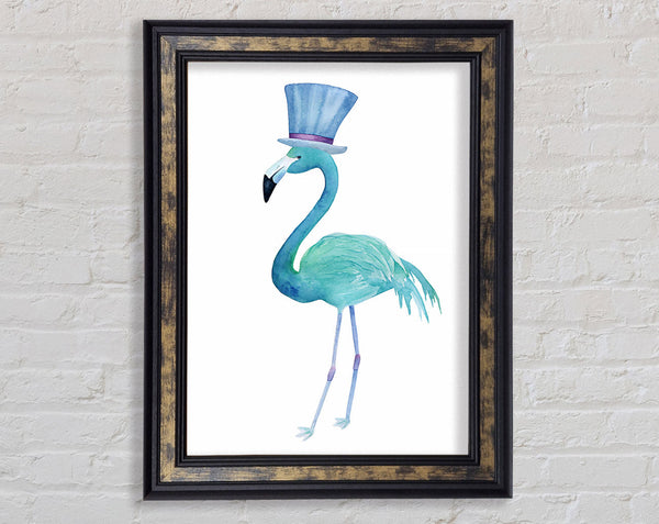 Flamingo Top Hat Framed Print