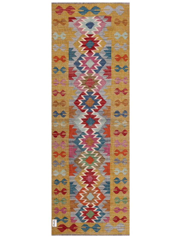 Maimana Afghanistan Kilim Rug - 204 x70 cm