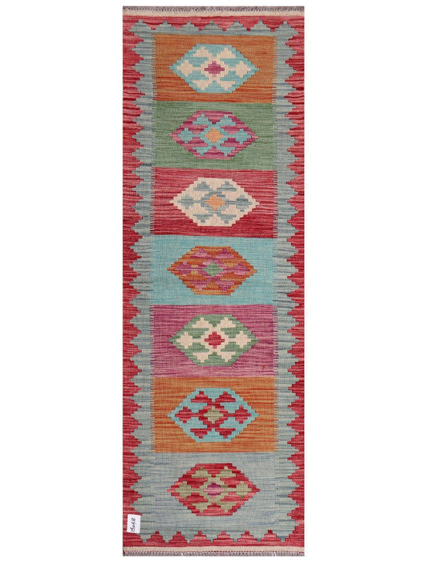 Maimana Afghanistan Kilim Rug - 201 x68 cm