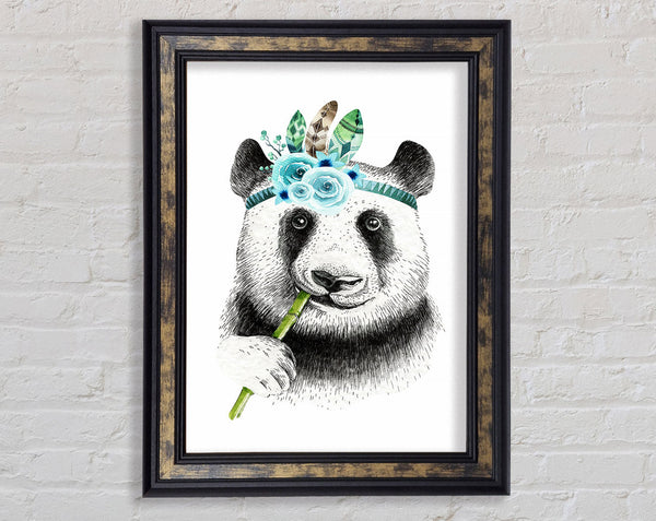 Panda Bamboo Framed Print